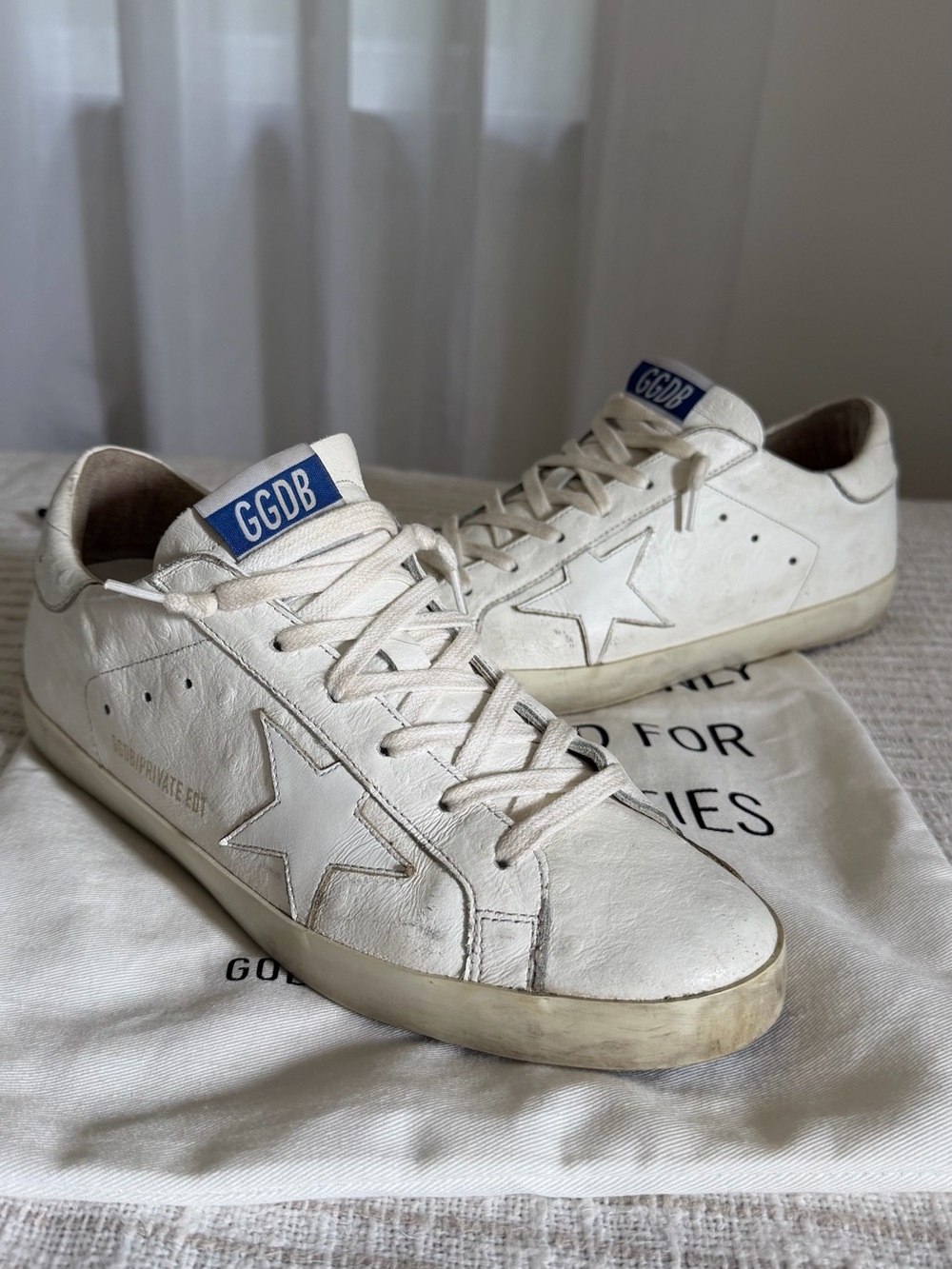 Golden Goose Superstar White Ostrich Print